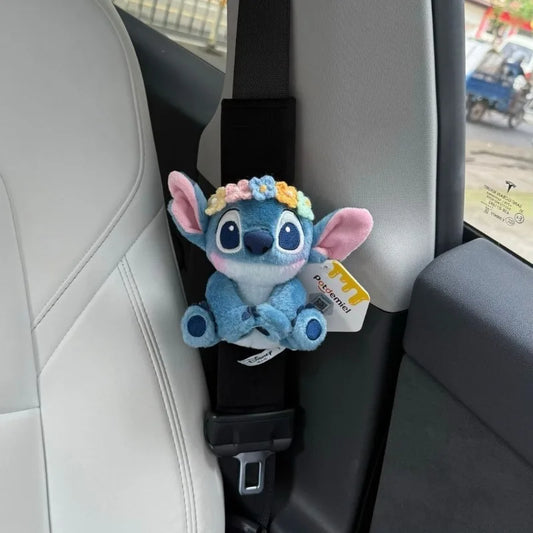 Stitch Car Seat Belt Cover Disney Cartoon Kawaii Plush Pad