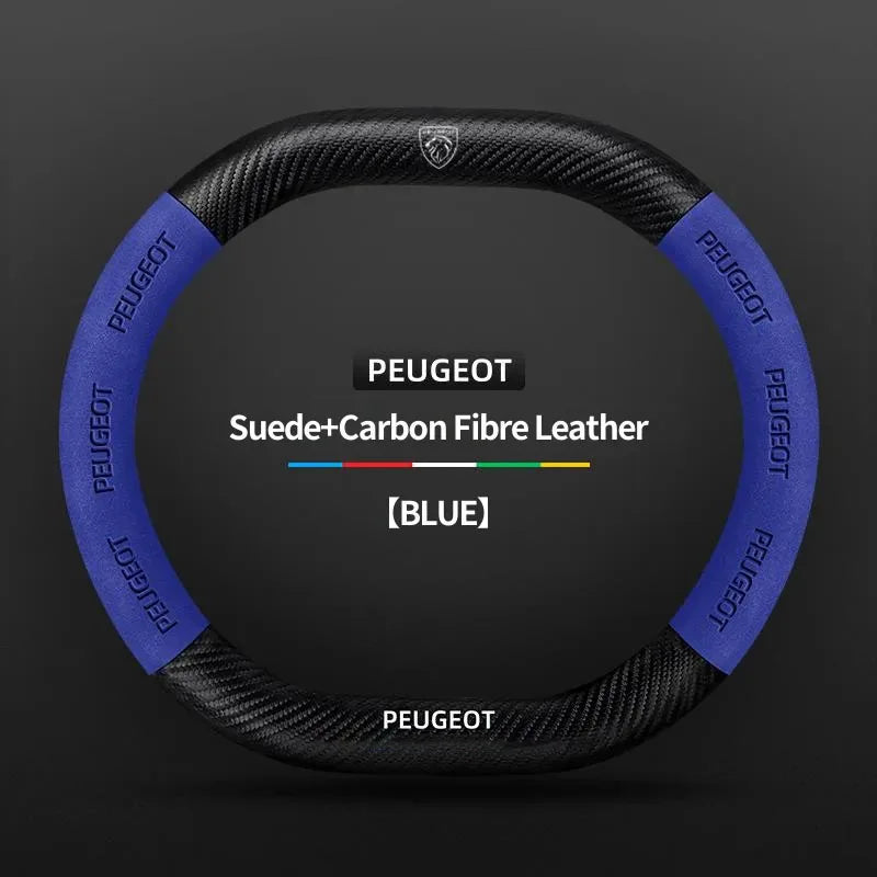 Peugeot 3008 4008 5008 208 2008 Suede Leather Steering Wheel Cover