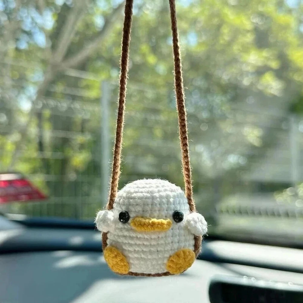 Crochet Animal Swing Car Mirror Pendant