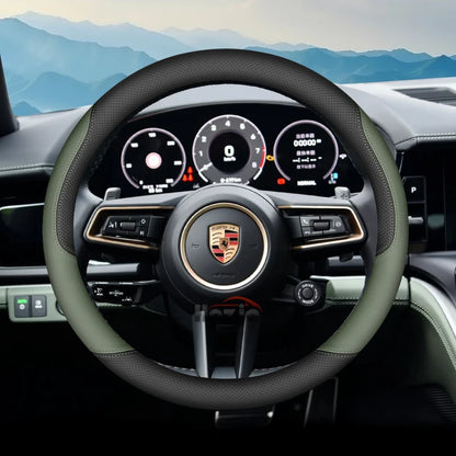 Porsche Leather Steering Wheel Cover 2024-2025 - Midnight Green