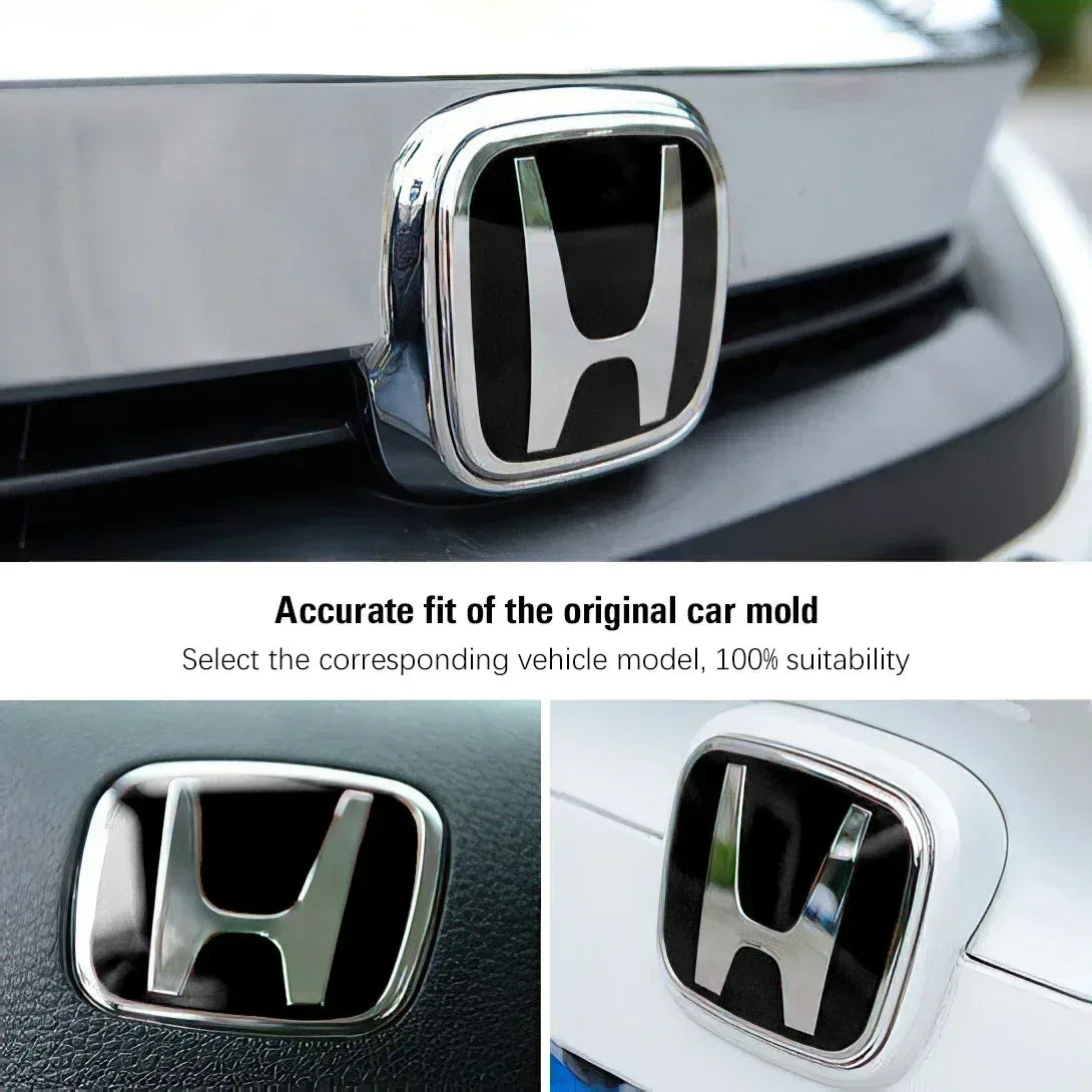 Honda Logo Badge Modification Sticker for Civic, Accord & CR-V - Black Steering wheel / 8th Accord 2008-2012