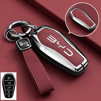 Leather Key Case Cover for BYD Song Plus Qin Han Tang Atto Dolphin