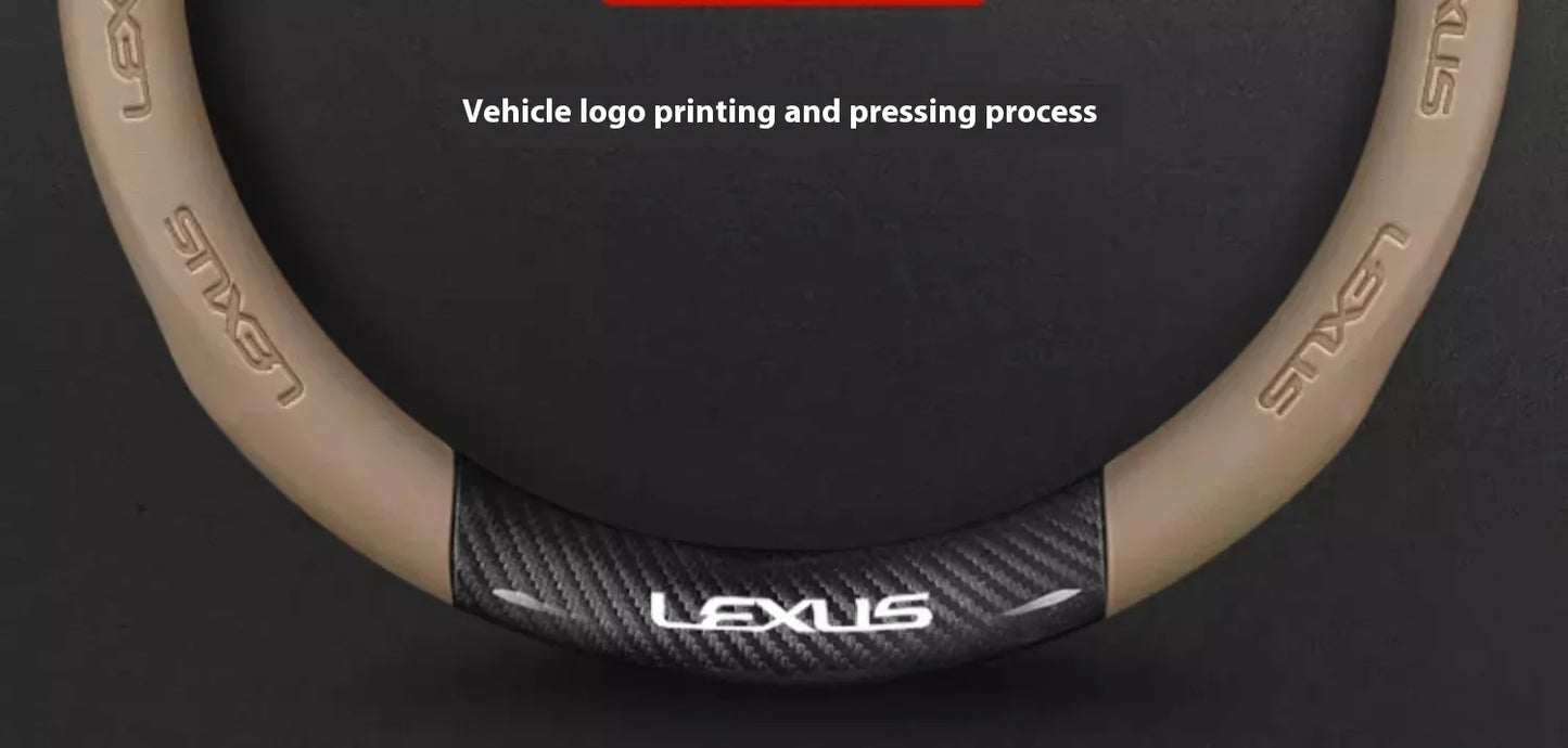 Lexus ES RX NX IS GS Suede Carbon Fiber Steering Wheel Cover - Ventilate Carbon