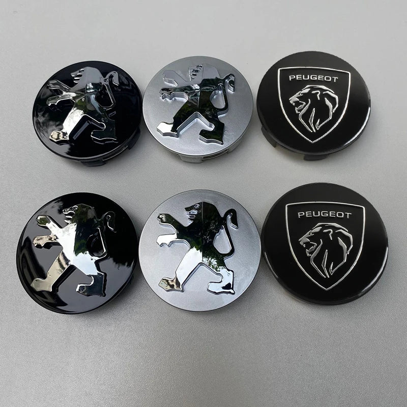 4Pcs Peugeot Wheel Center Hub Caps