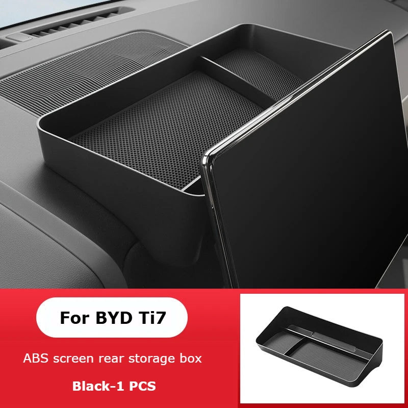 BYD Ti7 Behind-Screen Dashboard Storage Box - ABS Screen black