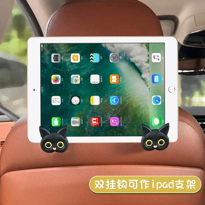 3D Cartoon Cat Car Headrest Hooks 2Pack Storage Organizer Rack