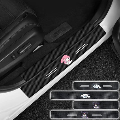 Carbon Fiber Car Door Sill Protector Stickers Anti-Scratch Threshold