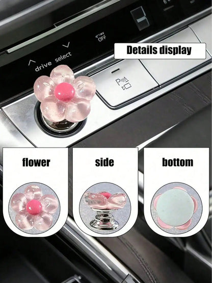 Resin Flower Car Start Button Cover – Cute Interior Decor