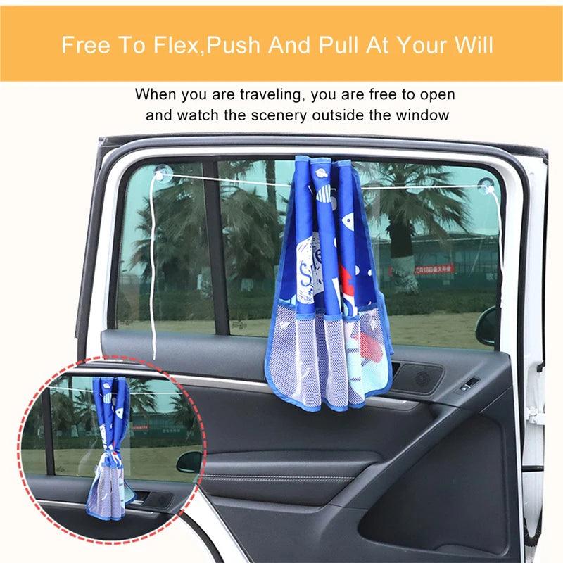 Universal Car Window Sunshade Curtain Adjustable Auto Sun Visor