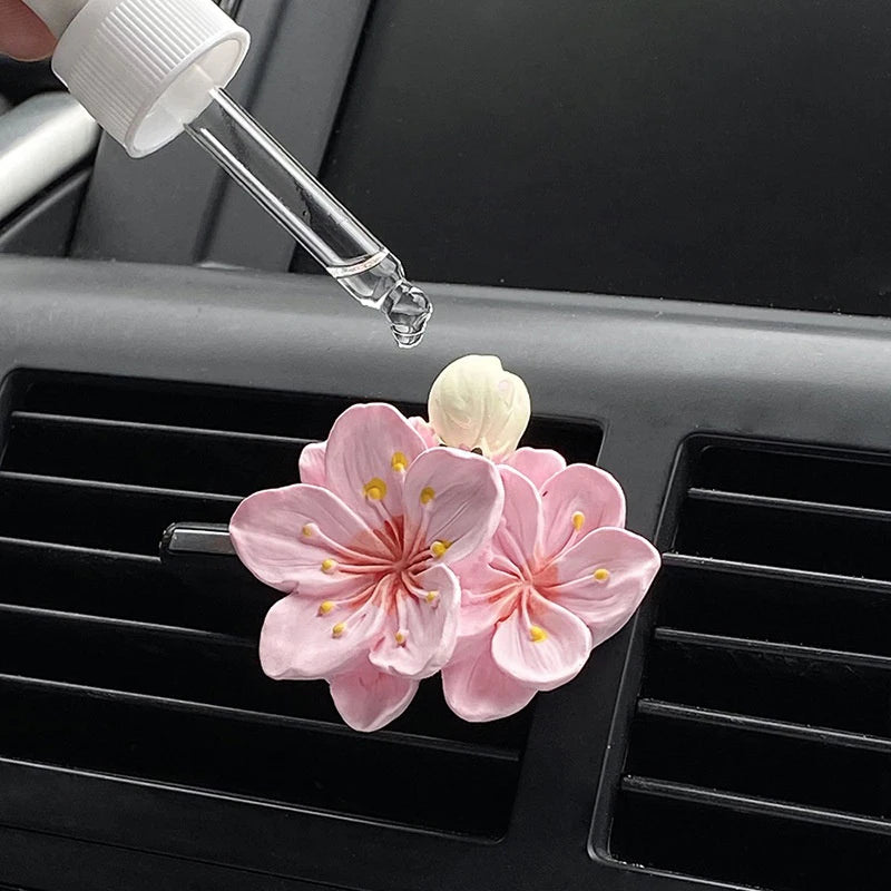 Flower Car Vent Air Freshener Clip – Peach Blossom Aroma Diffuser