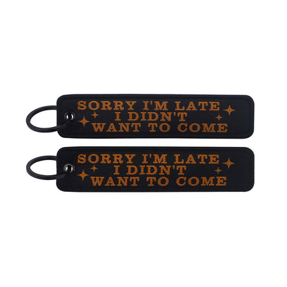 Embroidered Keys Tag Keychain - Personalized Key Identifier Fob