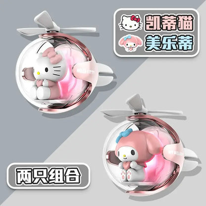 Hello Kitty & Melody Flying Ball Car Air Freshener with LED Light