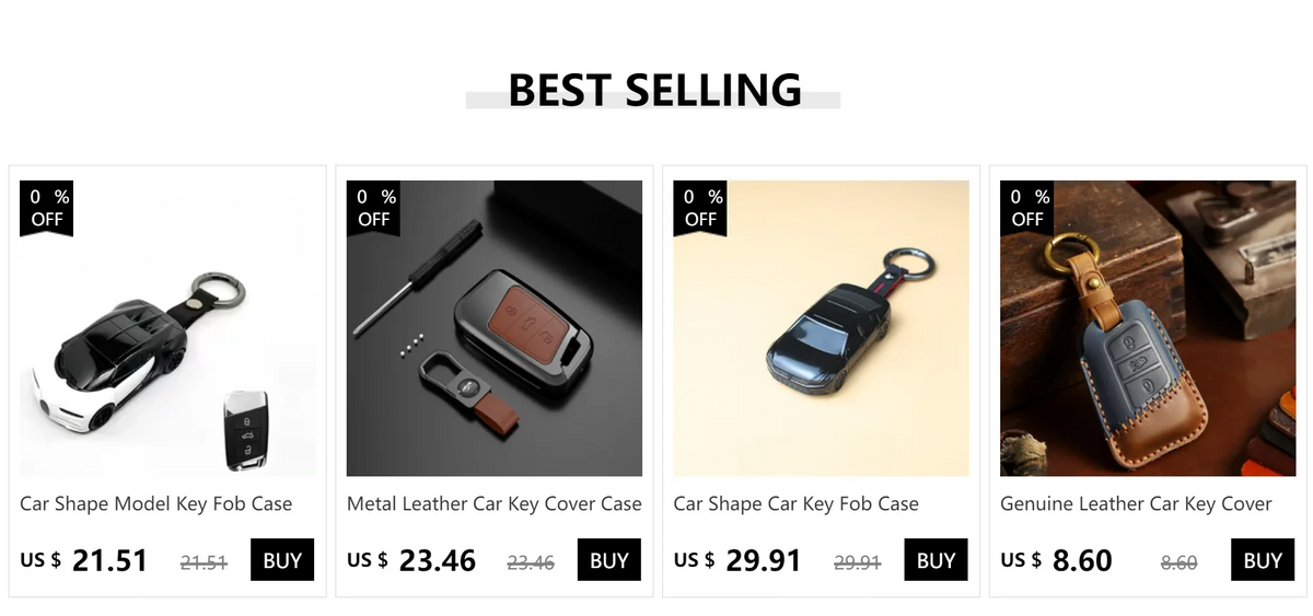 Volkswagen Car-Shaped Key Fob Cover – Golf, Passat & Tiguan