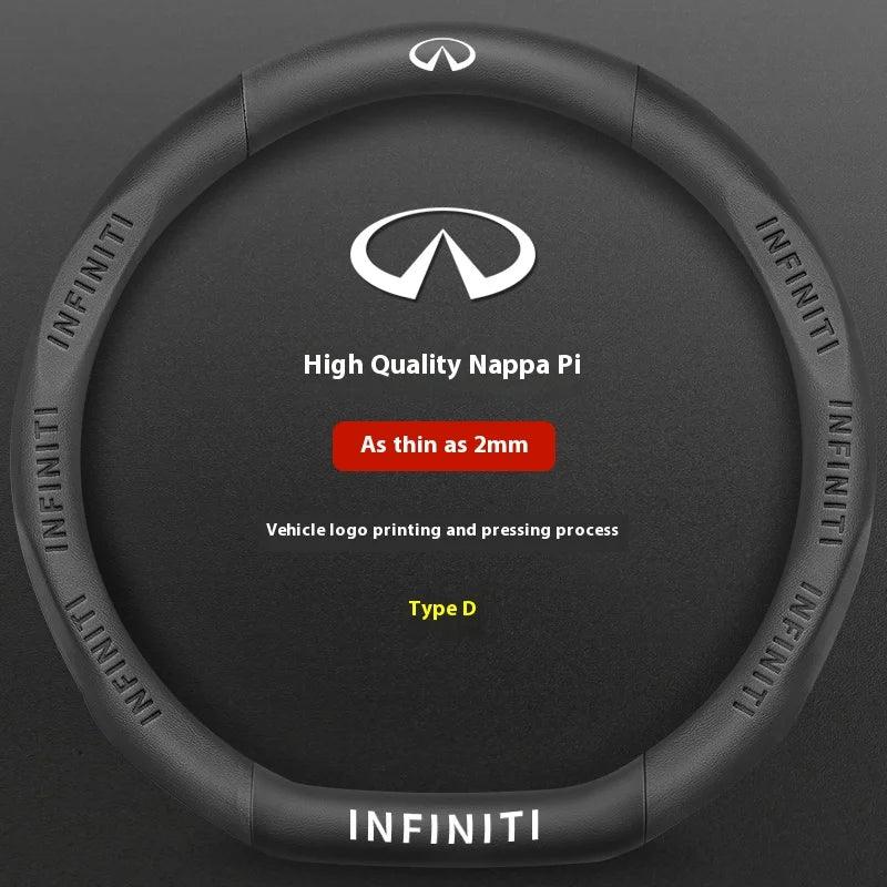 Infiniti Carbon Fiber Leather Steering Wheel Cover - D Leather Black
