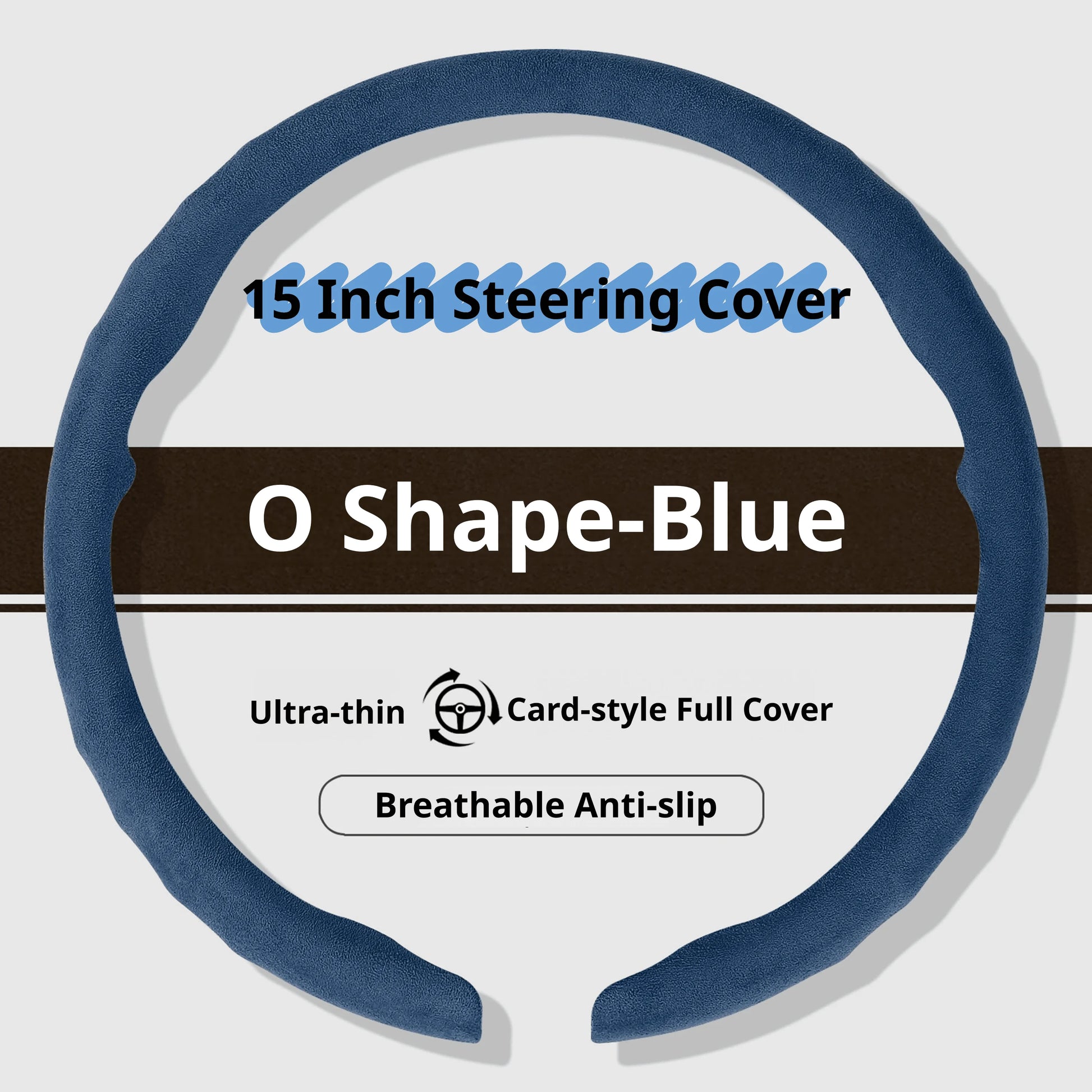 Genesis Ultrasuede Steering Wheel Cover - Round Shape / Blue