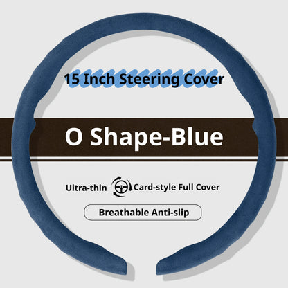 Genesis Ultrasuede Steering Wheel Cover - Round Shape / Blue