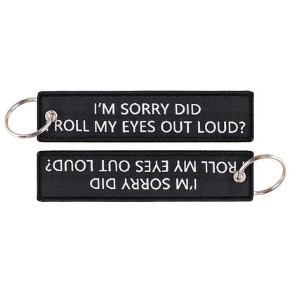 Embroidered Keys Tag Keychain - Personalized Key Identifier Fob