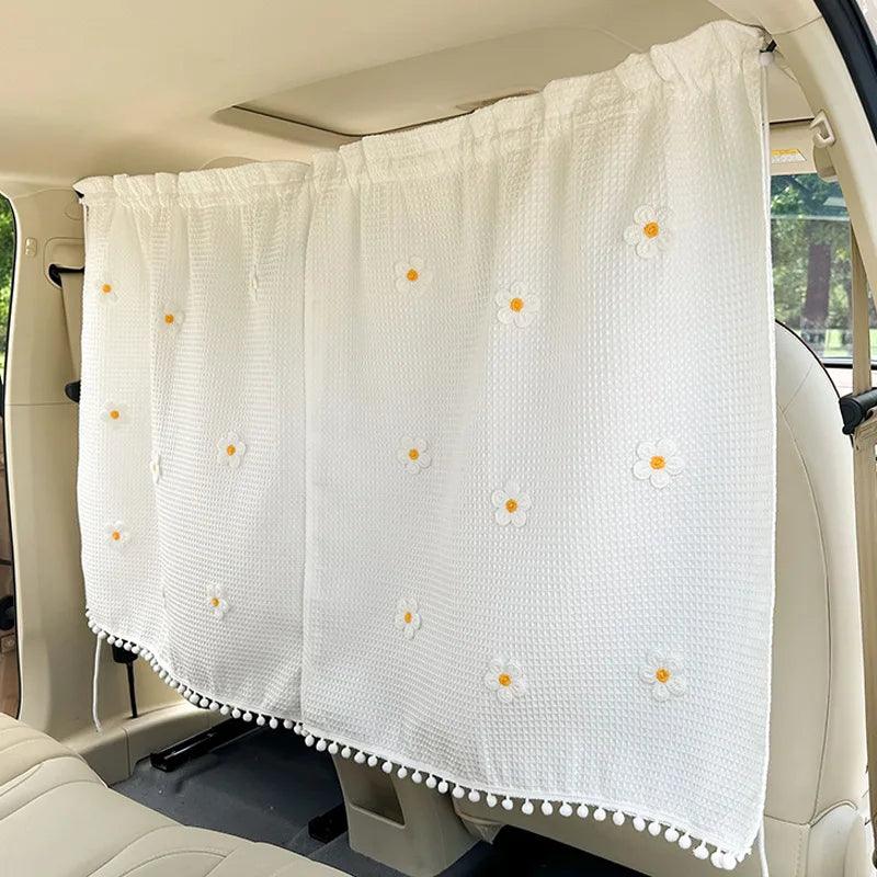 Universal Car Privacy Curtains - Rear Seat Divider Blackout Shades