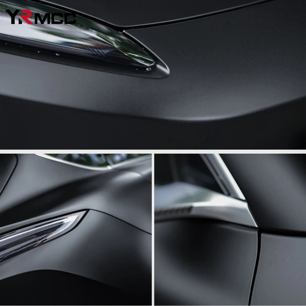 Matte Black Vinyl Car Wrap Stickers Waterproof Body Film Decals