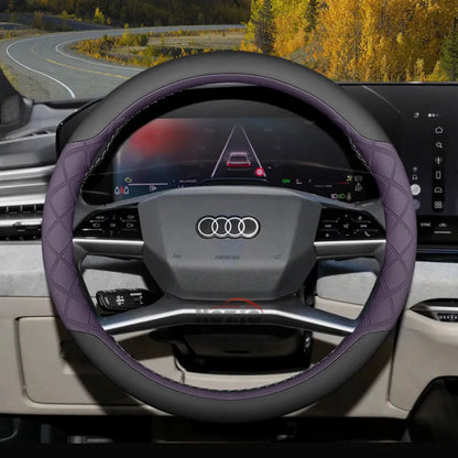 Leather Car Steering Wheel Cover for Audi Q3 Q5 A3 A5 RS3 Q7 A6 SQ5 S3 A5L 2025 2026 Accessories