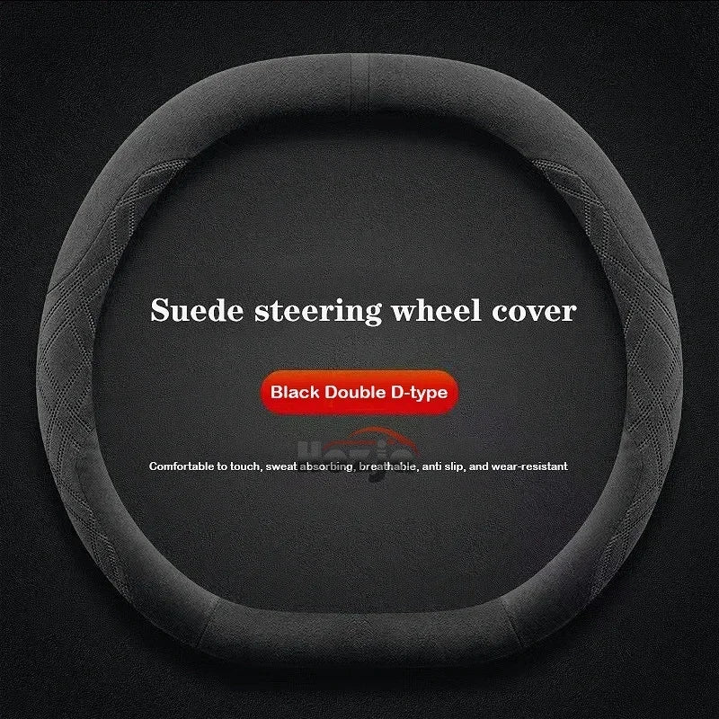 Suede Leather Steering Wheel Cover for Geely Preface Starray Cityray