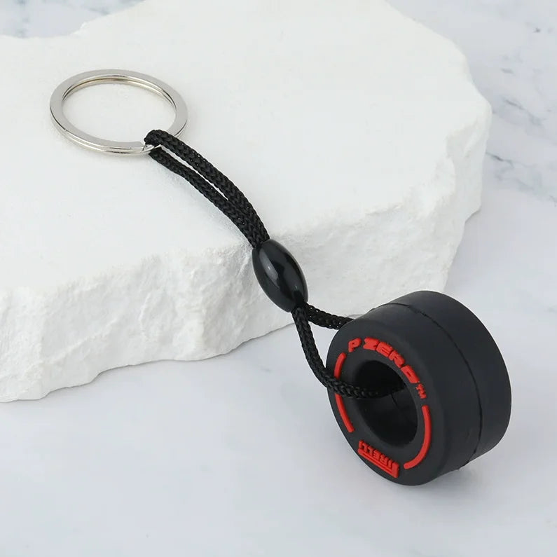PVC Tire Keychain Car Key Ring Pendant for Auto Modification