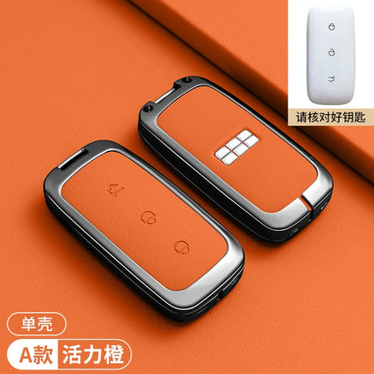Zinc Alloy Leather Key Case Cover for Geely Galaxy EX5 Proton eM AS