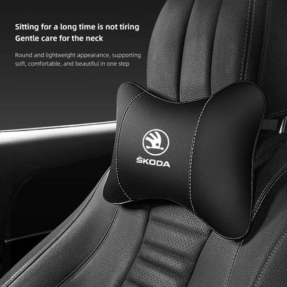 Car Seat Neck Pillow for Skoda – Compatible with Octavia, Superb, Rapid, Kodiaq, Karoq, Fabia, Kamiq & More - 