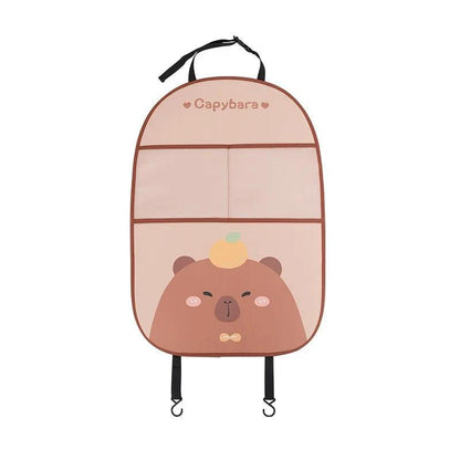 Capybara Car Seat Back Storage Protector Kids Anti-Kick Pad Leather