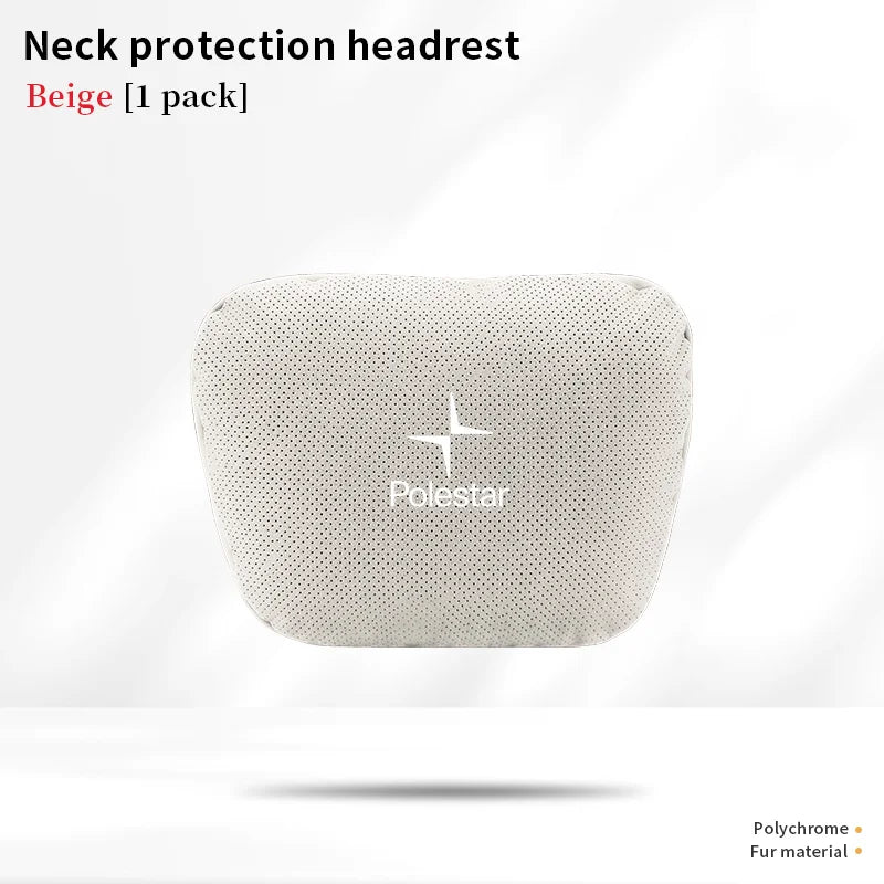 Polestar Car Headrest Neck & Lumbar Support Cushion - Beige-Headrest