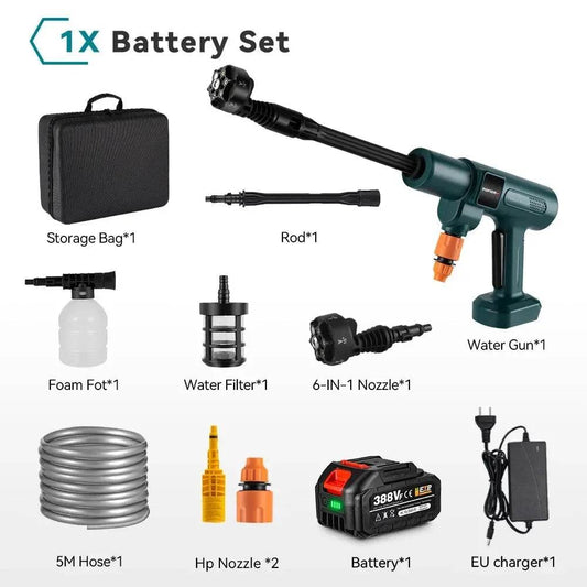 Cordless High Pressure Washer Gun 6-in-1 - 