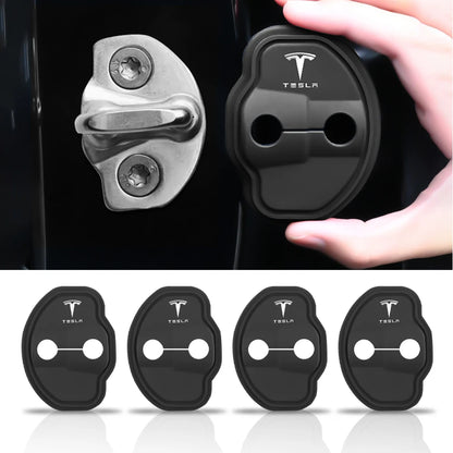 Tesla Door Lock Cover Set – 4PCS Silicone Protective Stickers