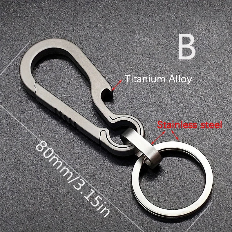 Titanium Carabiner Keychain with Bottle Opener