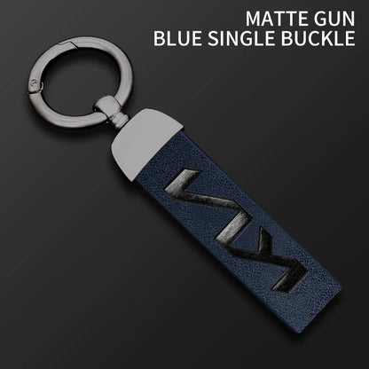 KIA Leather Alloy Remote Key Case Cover - gun blue