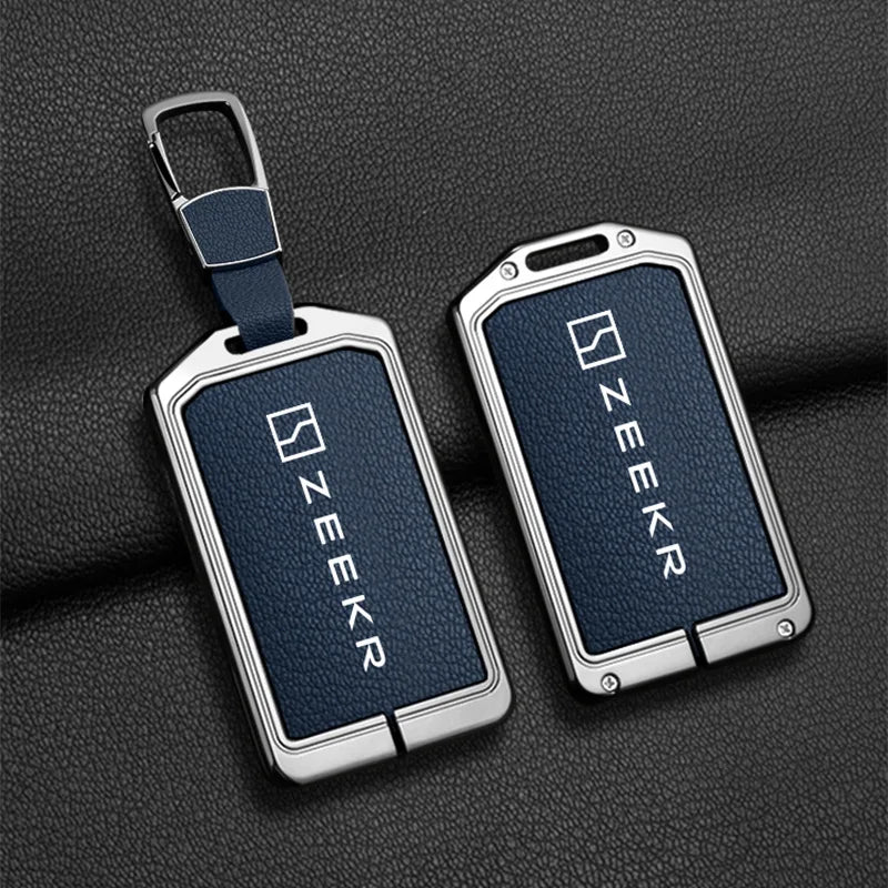 Zeekr 7X 009 007 001 NFC Zinc Alloy Leather Key Cover Case Chain