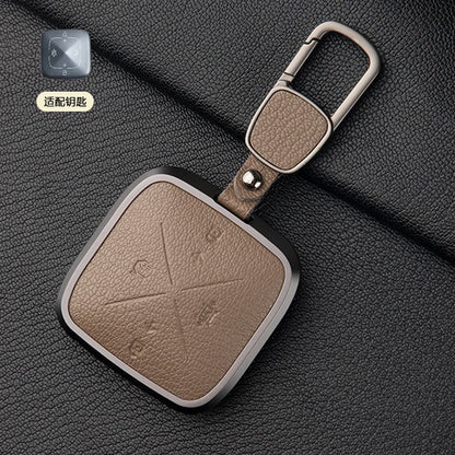 Zinc Alloy Leather Key Cover for Geely ZEEKR 001 7X 009 X Car Fob