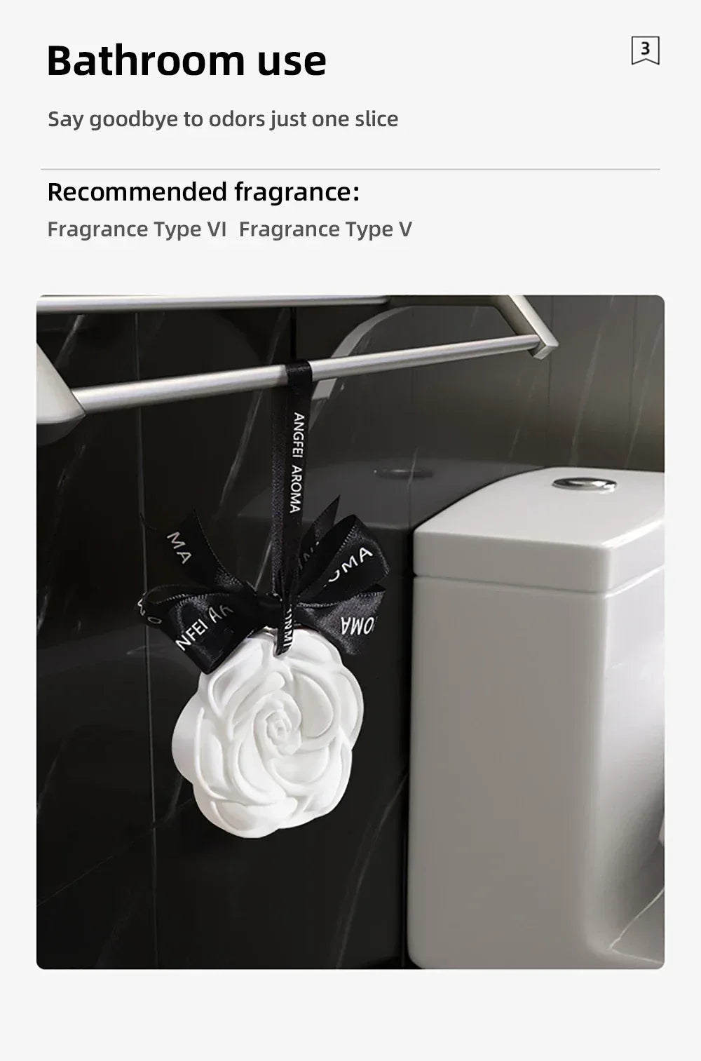 White Flower Hanging Car Air Freshener Perfume - A