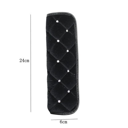 Rhinestone Plush Car Seat Belt Cover Shoulder Pad Diamond Protector