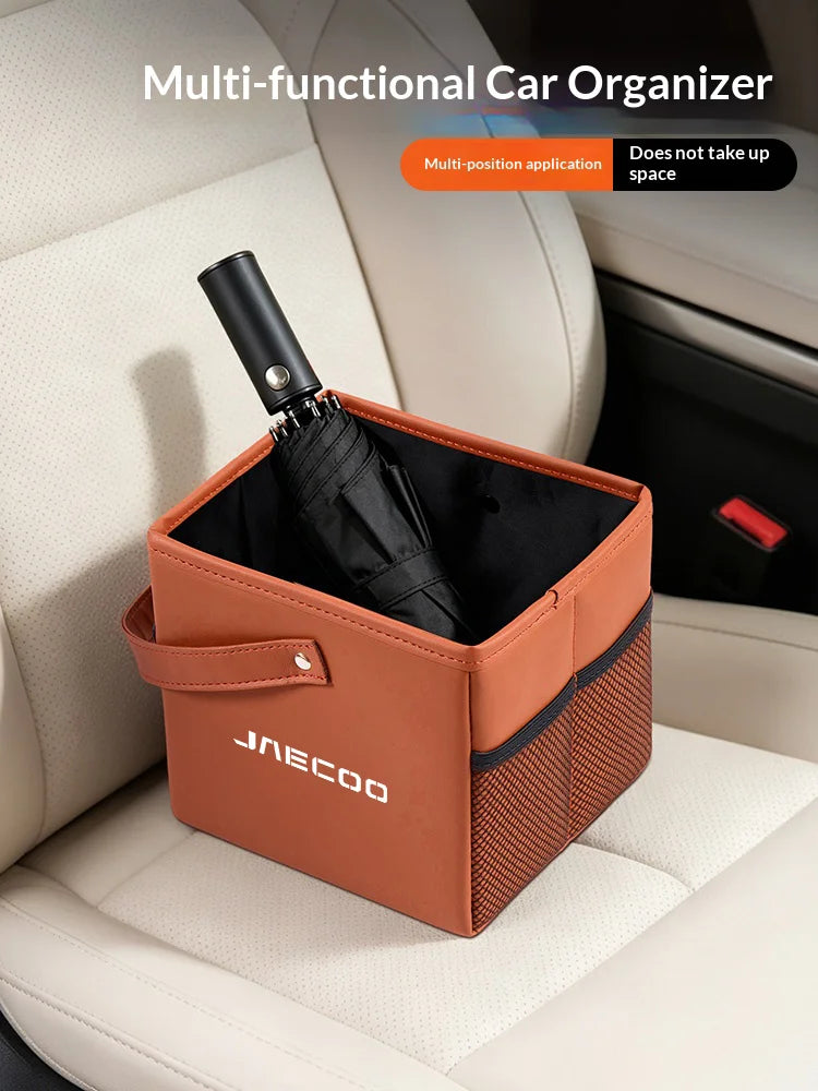 Leather Car Trash Bin Folding Storage Bag for Chery Jaecoo J5-J8