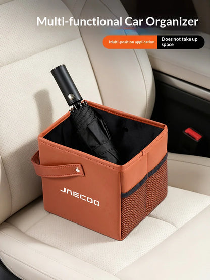Leather Car Trash Bin Folding Storage Bag for Chery Jaecoo J5-J8
