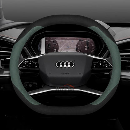 Leather Car Steering Wheel Cover for New Audi A3 8y Q7 q5 A5 B10 A1 rs3 s3 Sq5 Q8 Q4 Q3 A6 Etron 2025 Interior Accessories
