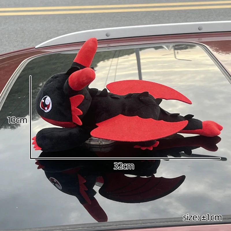 Flying Dragon Plush Car Ornament with Adhesive Mount, Dashboard & Window Decor