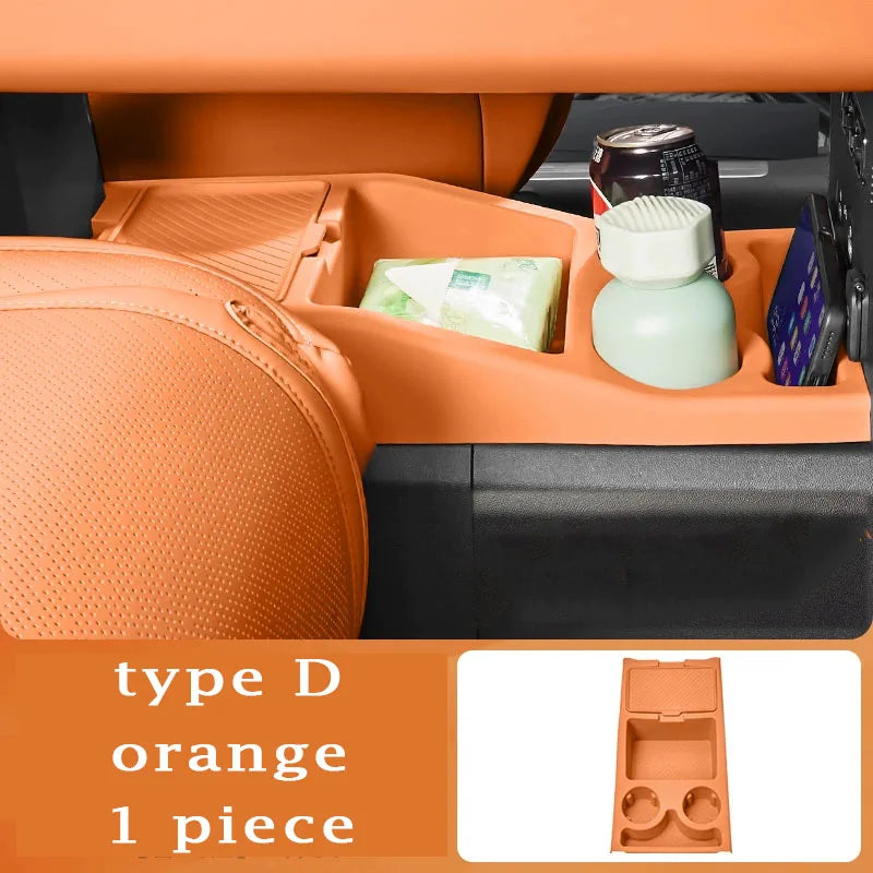 For BYD Ti7 Leopard Titanium 7 Accessories 2025 2026 Center Console Storage Box Double Layer Silicone Water Cup Storage Bo…