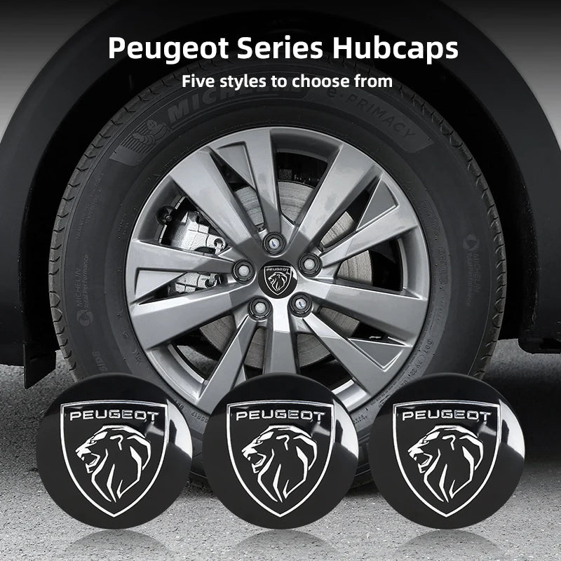 4Pcs Peugeot Wheel Center Hub Caps