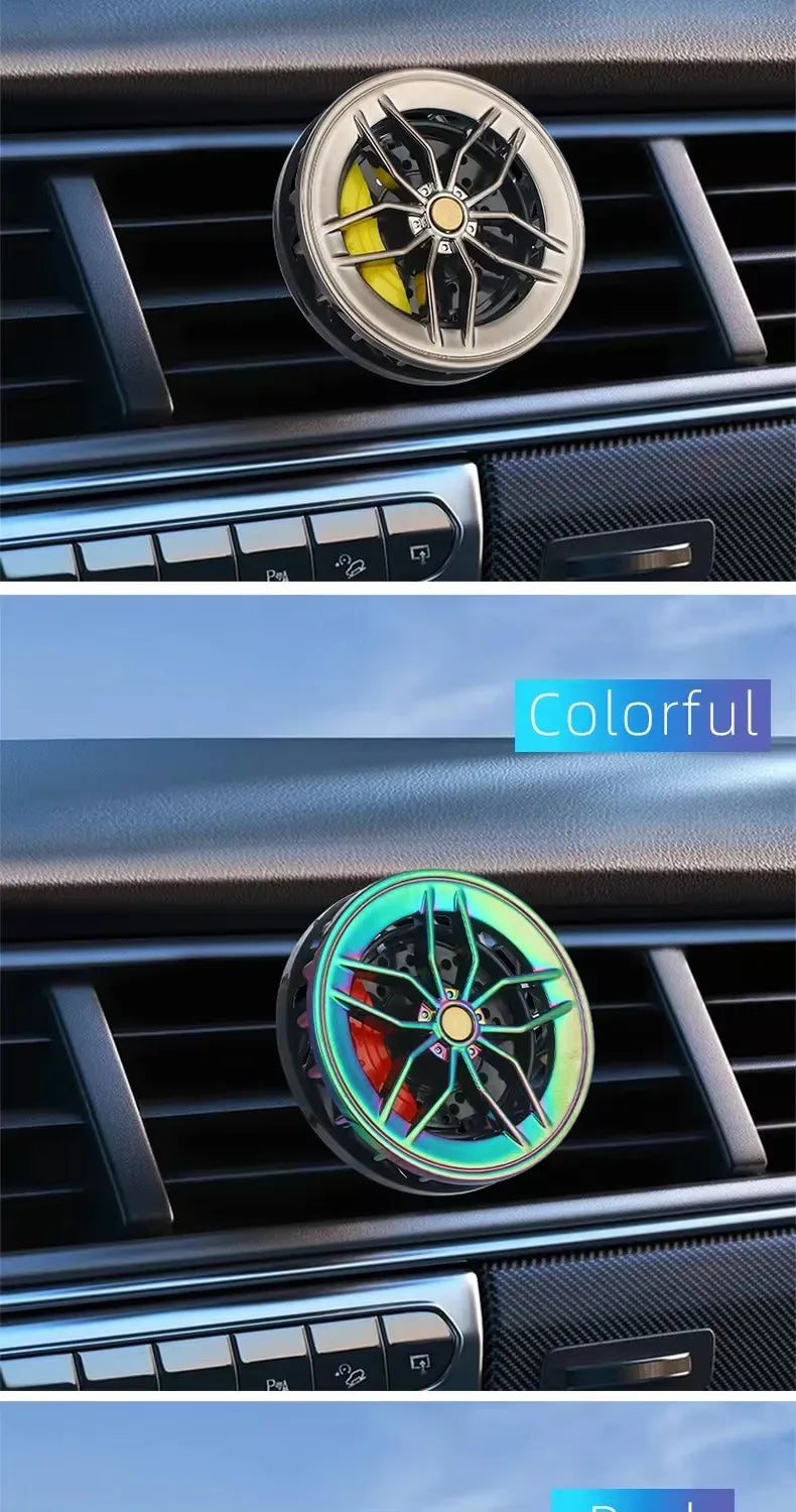 Rotatable Wheel Hub Car Air Freshener Vent Clip - Red