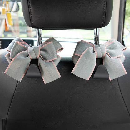 2 Pack Car Seat Back Organizers Bowknot Headrest Storage Hooks