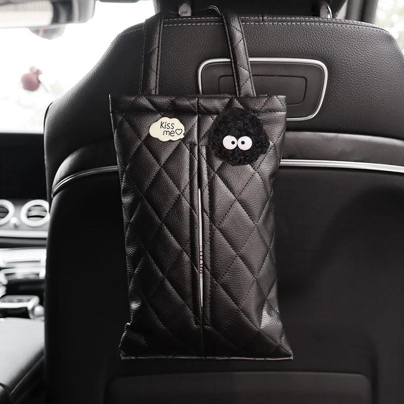 Cloud Cartoon Car Tissue Box Holder - Leather Headrest Mount Organizer