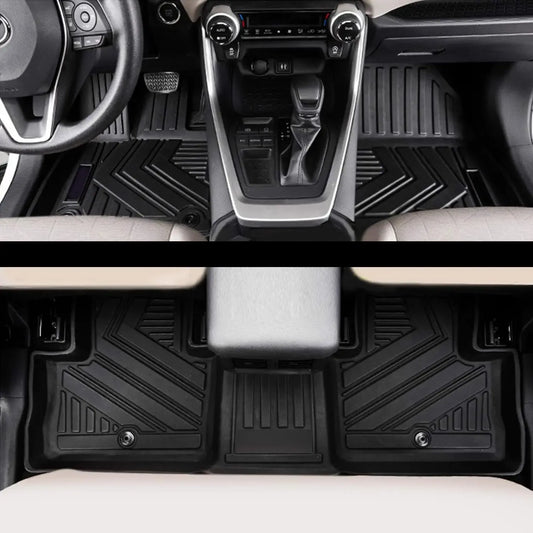 Toyota RAV4 TPE Floor Mats 2019-2024 All Weather Full Set - 2pcs back cover / Light Hand Drive