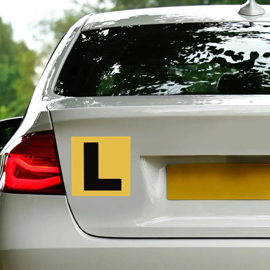 Magnetic L-Plate Stickers 2 Pcs– Car Learner Driver Signs, Easy Apply & Remove - 