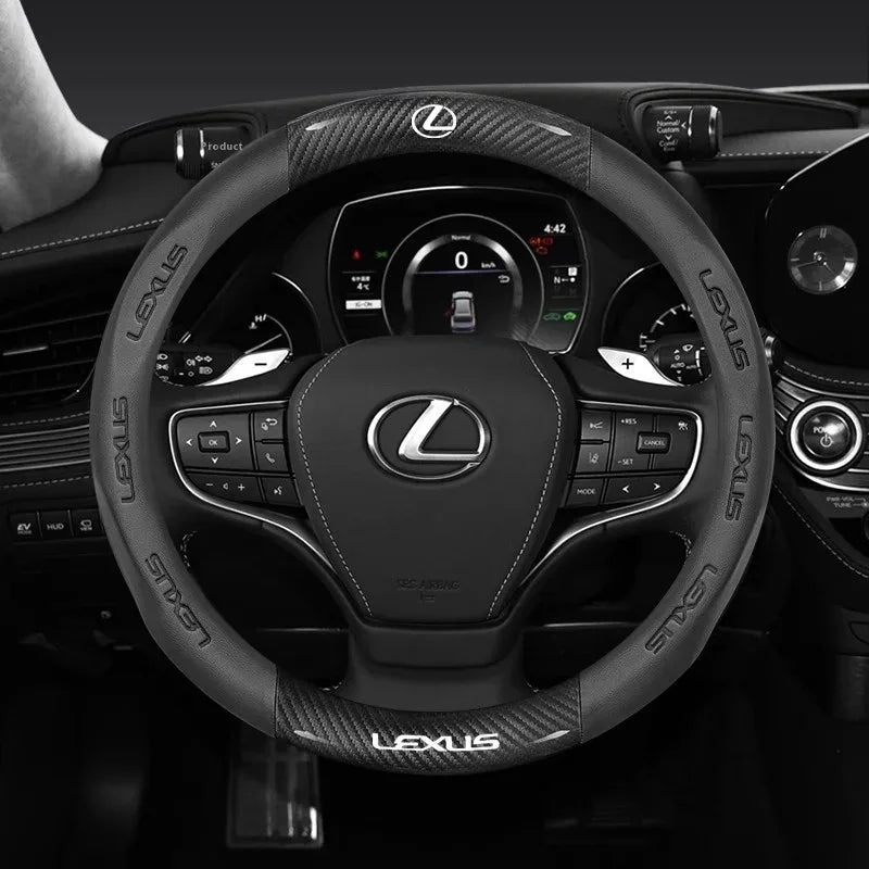 Lexus ES RX NX IS GS Suede Carbon Fiber Steering Wheel Cover - Ventilate Carbon